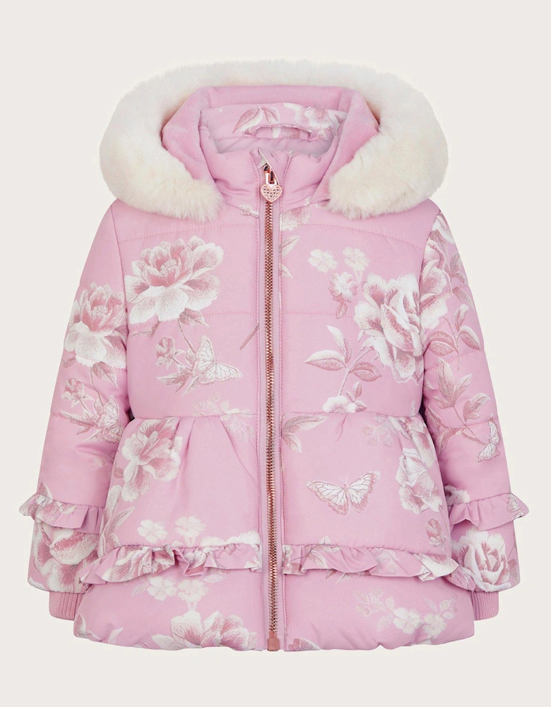 Baby Girls Marcella Roses Coat - Multi