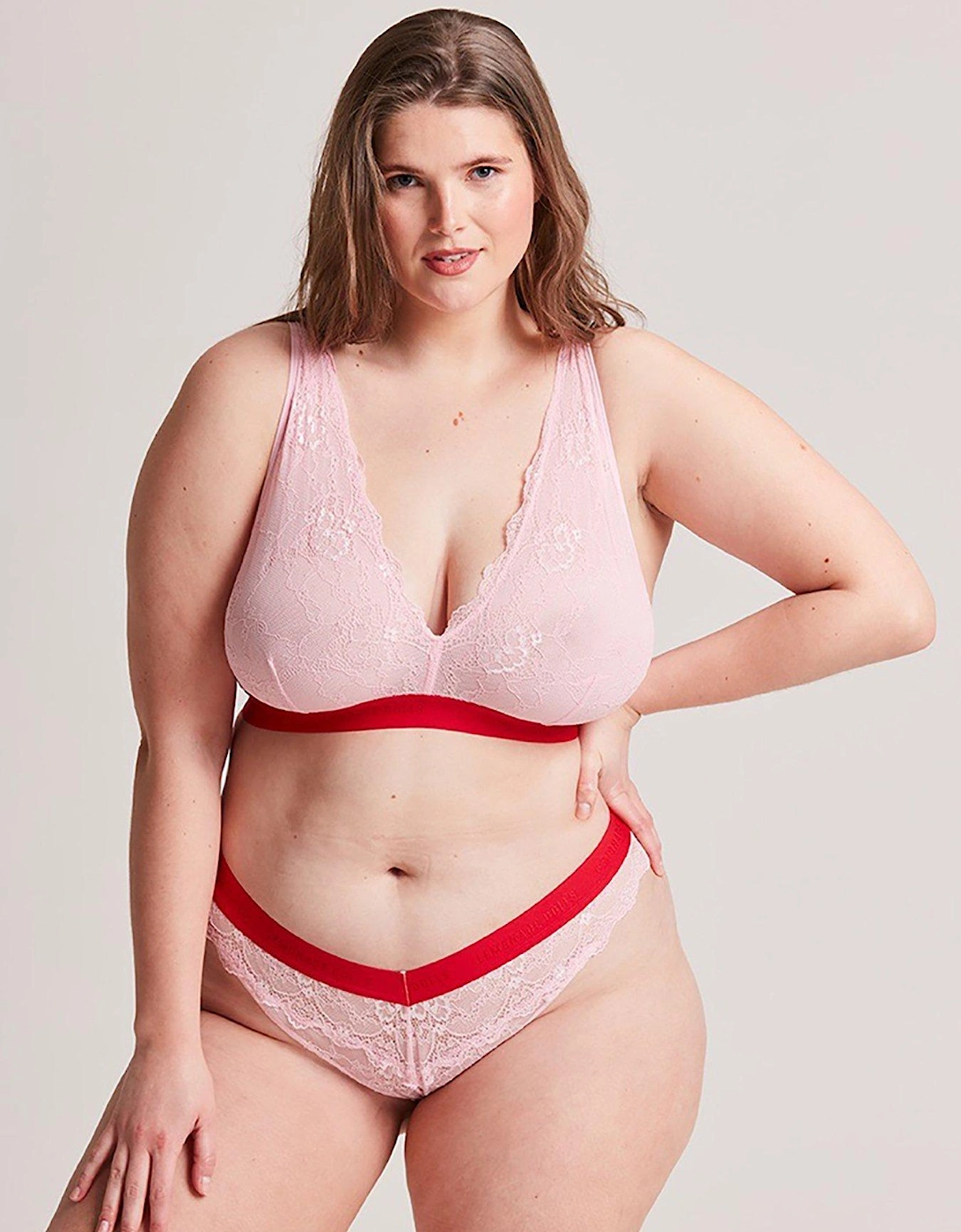 Lace V-brazilian - Pink