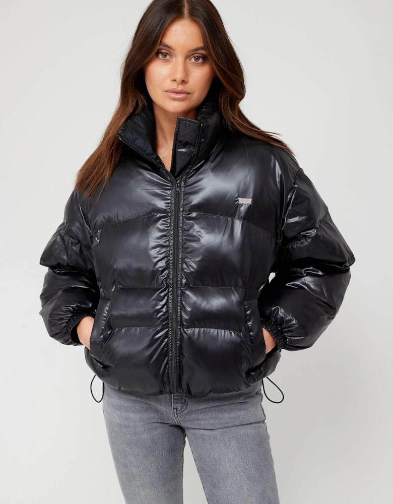 Retro Puffer Coat - Caviar Black