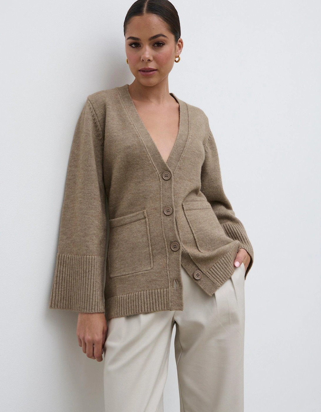 Chunky Cuff Cardigan - Brown, 5 of 4