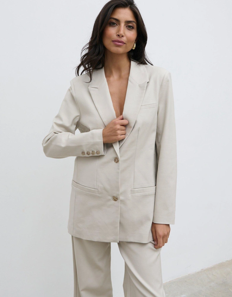 Brady Oversized Boxy Blazer - White