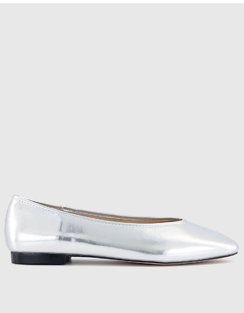 Follie High Vamp Ballet Flats - Silver