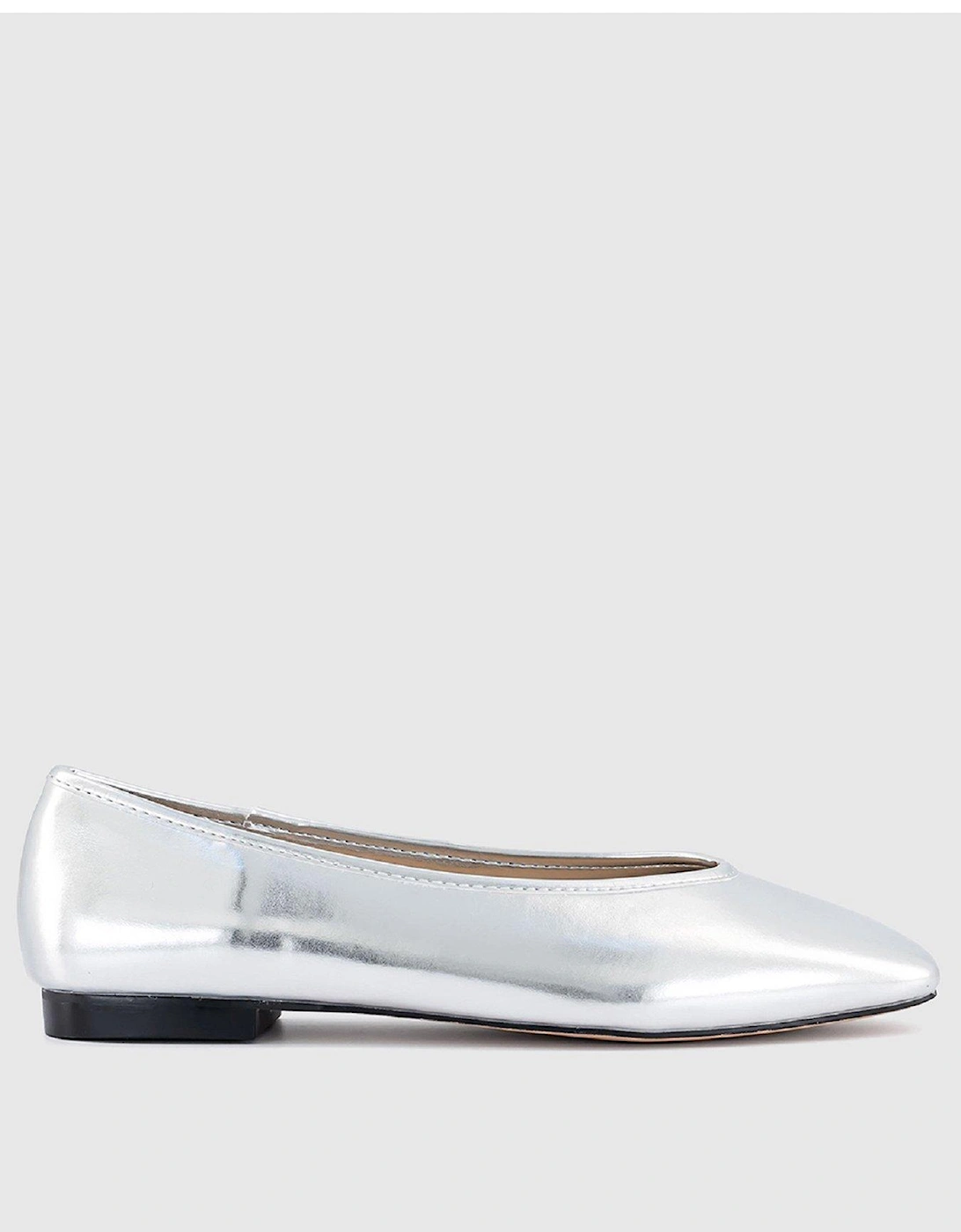 Follie High Vamp Ballet Flats - Silver, 4 of 3