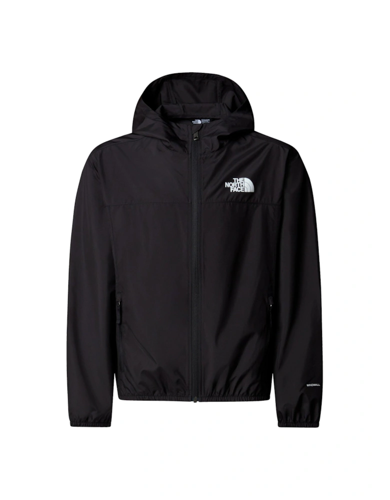 Junior Boys Never Stop Hooded Windwall Jacket - Black