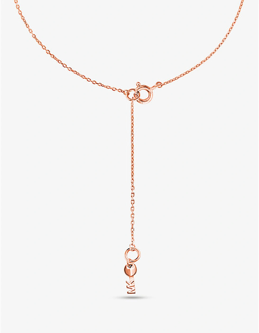 Precious Metal-Plated Pavé Logo Charm Necklace