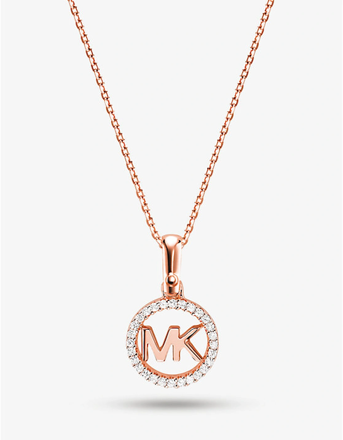Precious Metal-Plated Pavé Logo Charm Necklace, 4 of 3