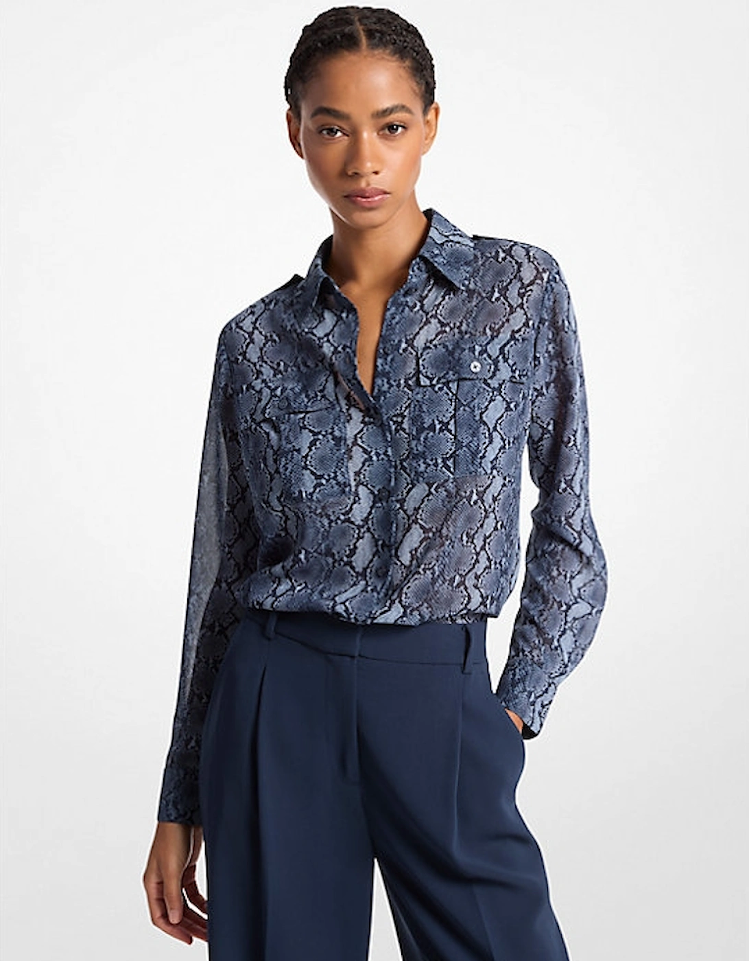 Snake Print Georgette Blouse, 3 of 2