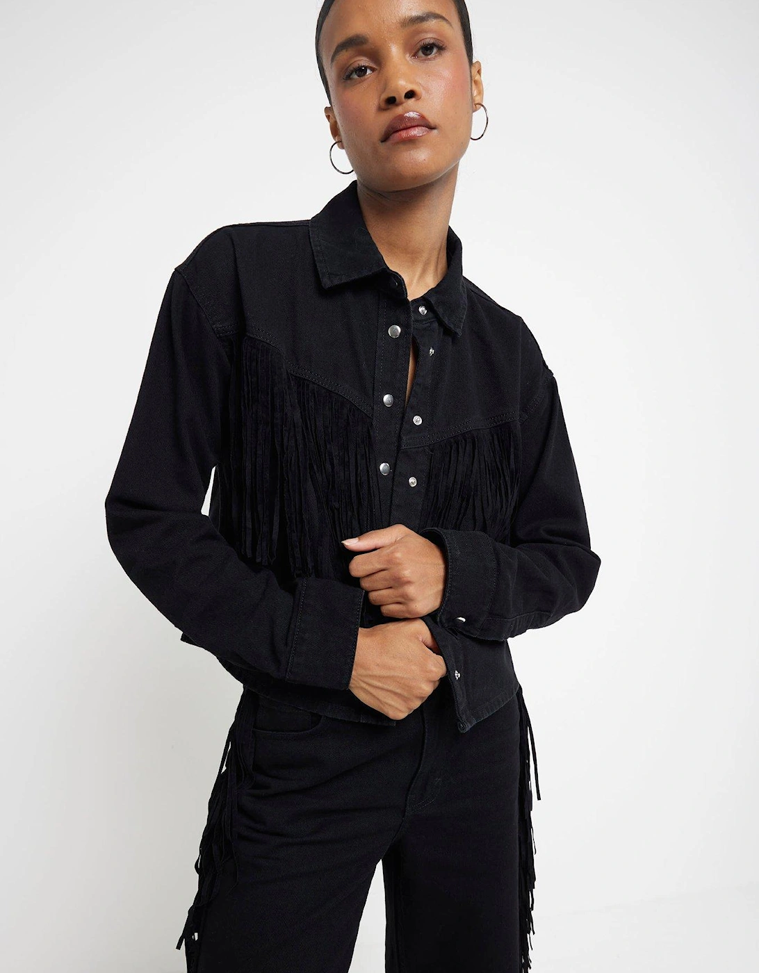 Western Tassel Shirt - Black, 6 of 5