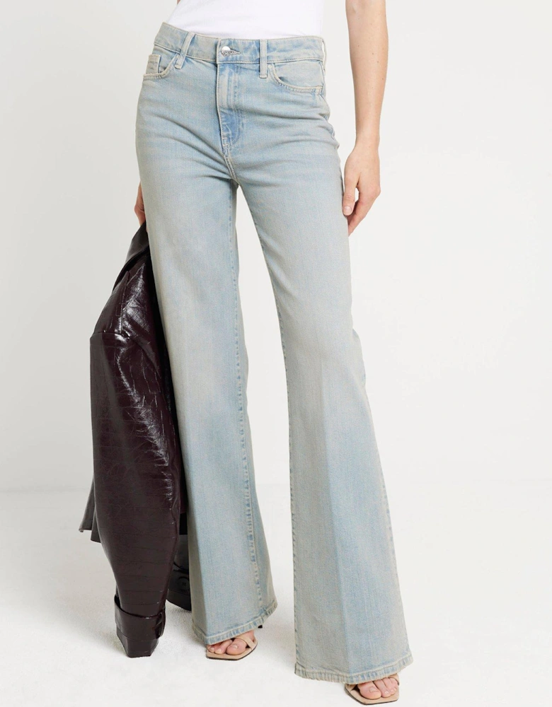 High Rise Wide Leg Jeans - Blue