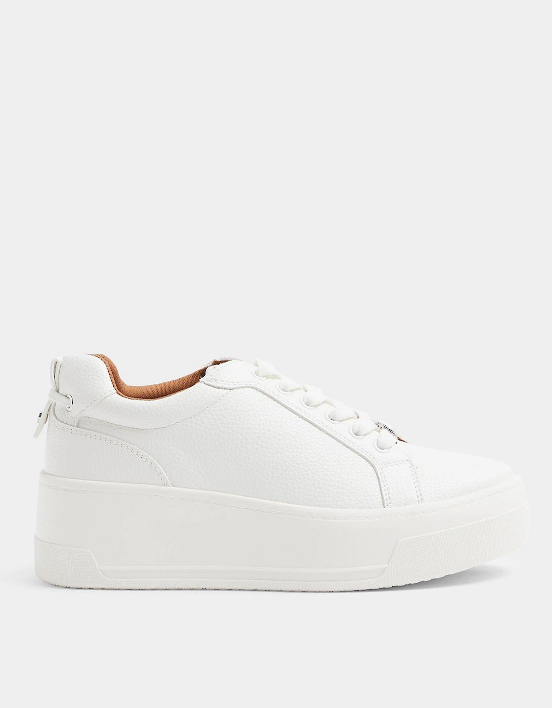 Platform Lace Up Trainers - White, 6 of 5