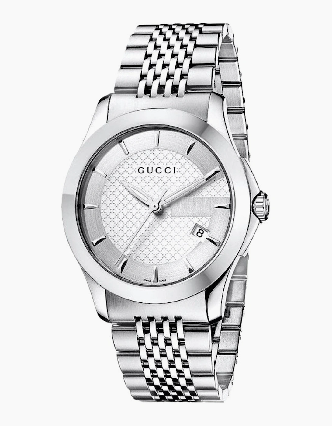Gucci Men's Silver Ya126401 G-Timeless Dial Watch