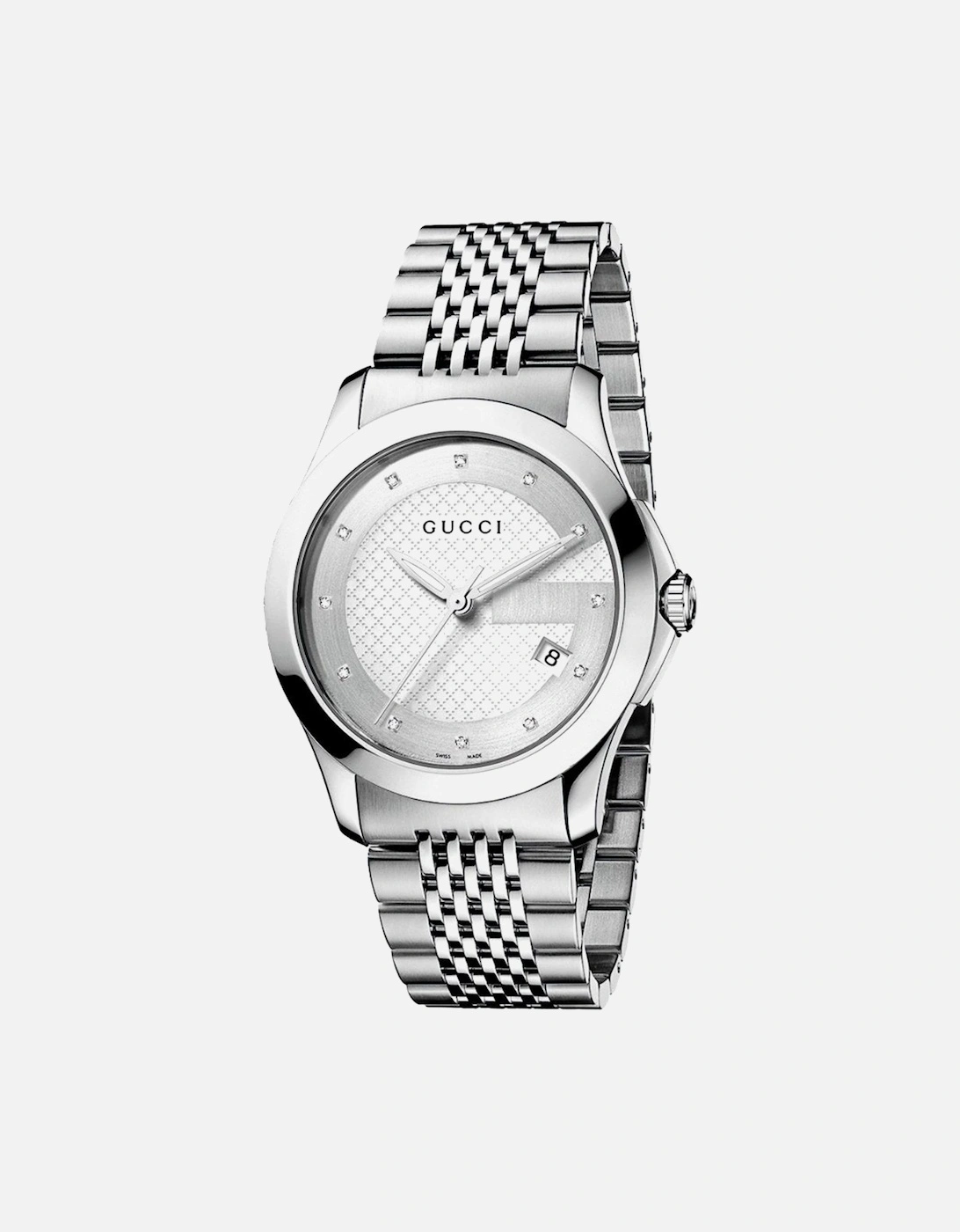 Gucci Men's Silver Ya126404 G-Timeless Dial Watch
