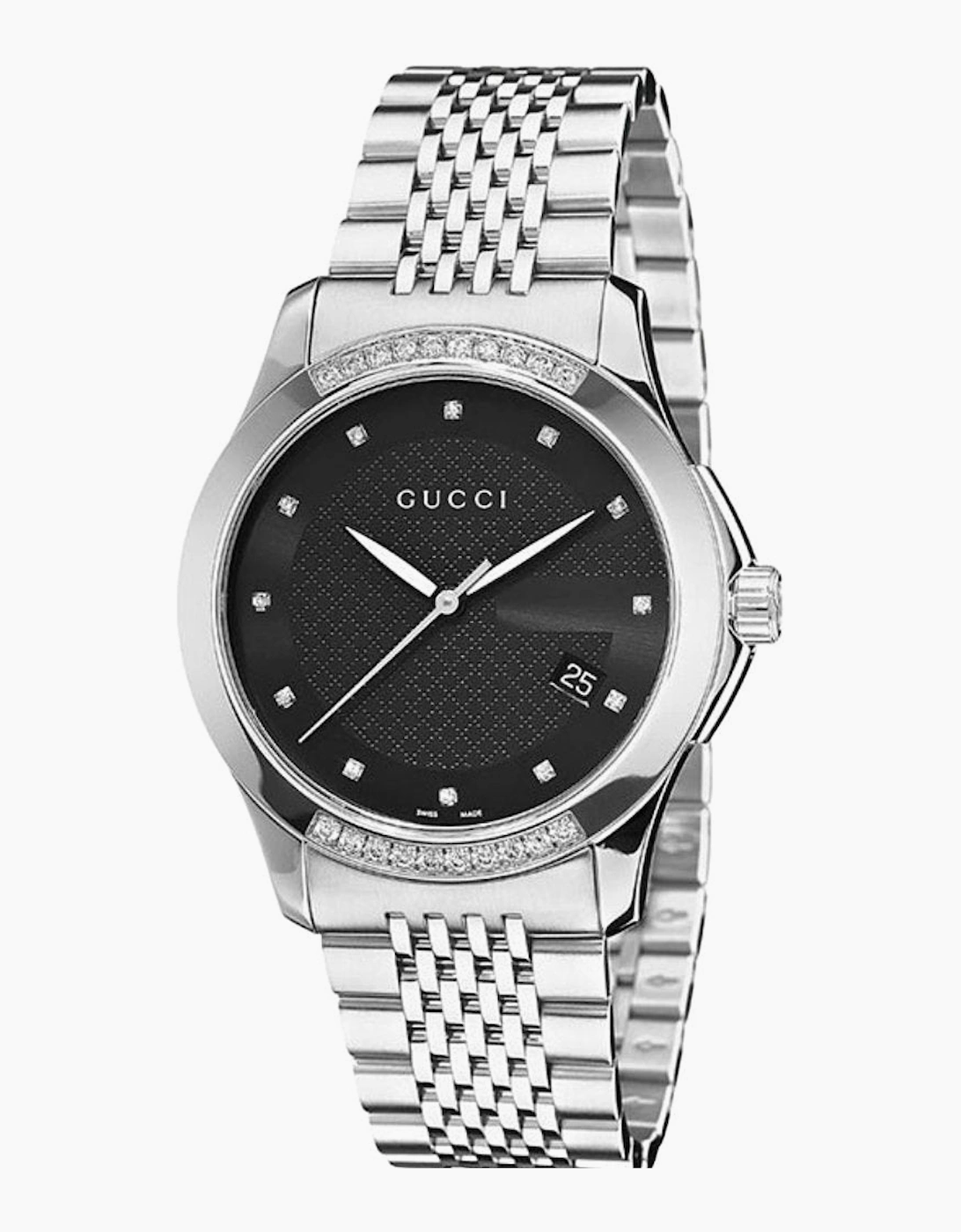 Gucci Unisex Black/Silver Ya126408 G-Timeless Dial Watch