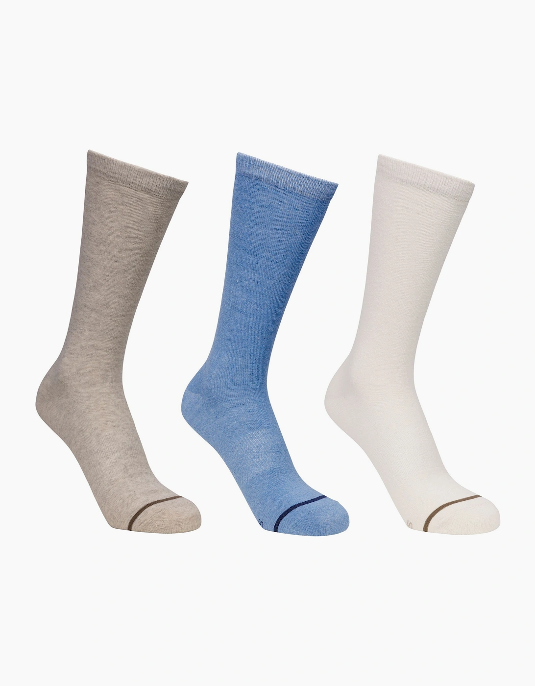 Trespass Women's White/Blue Unisex Heathan Socks (Pack Of 3) - : 3/3.5/4/4.5/5/5.5/6 Size 3