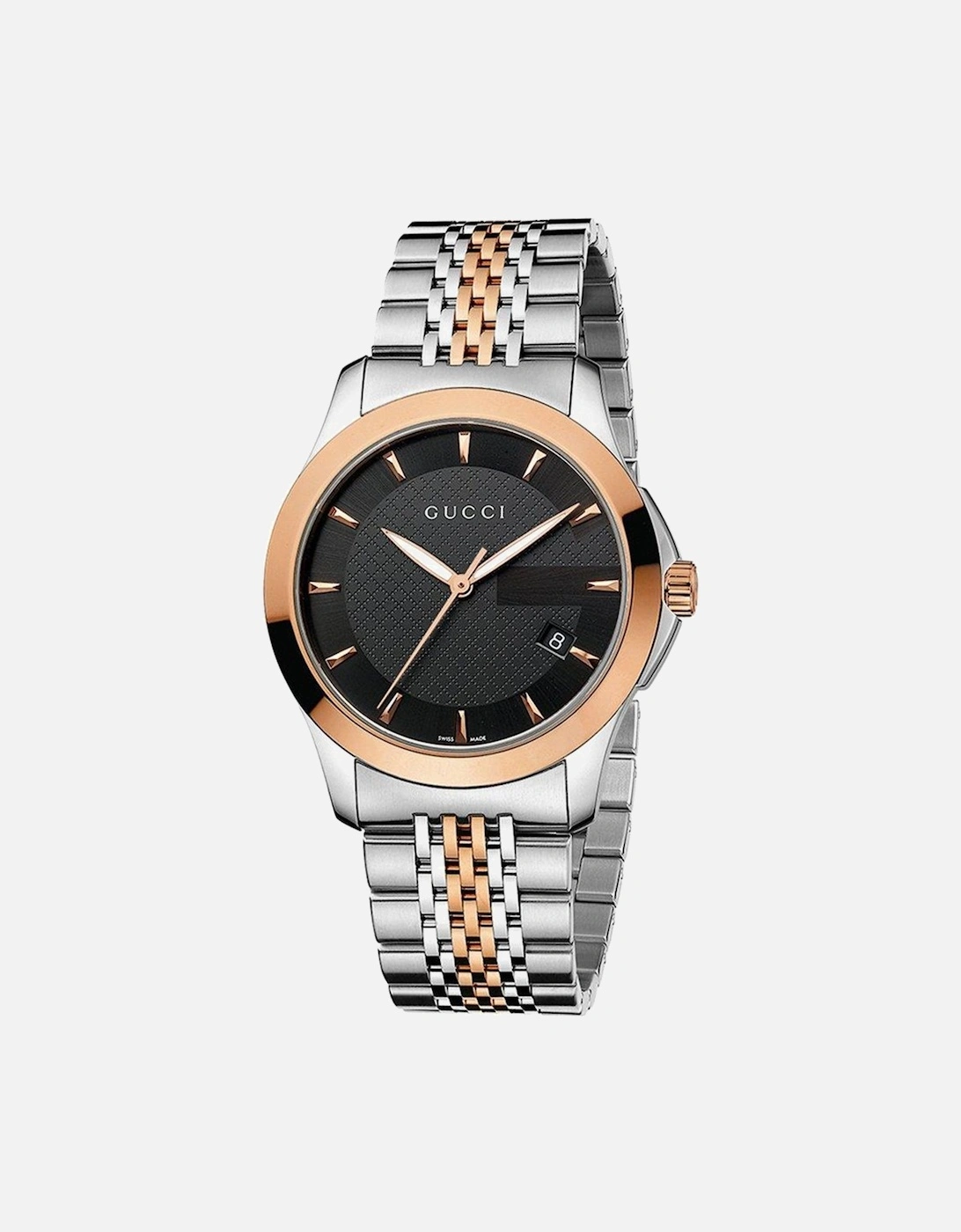 YA126410 Men's G-Timeless 38mm Black Face Two-Tone Watch, 7 of 6