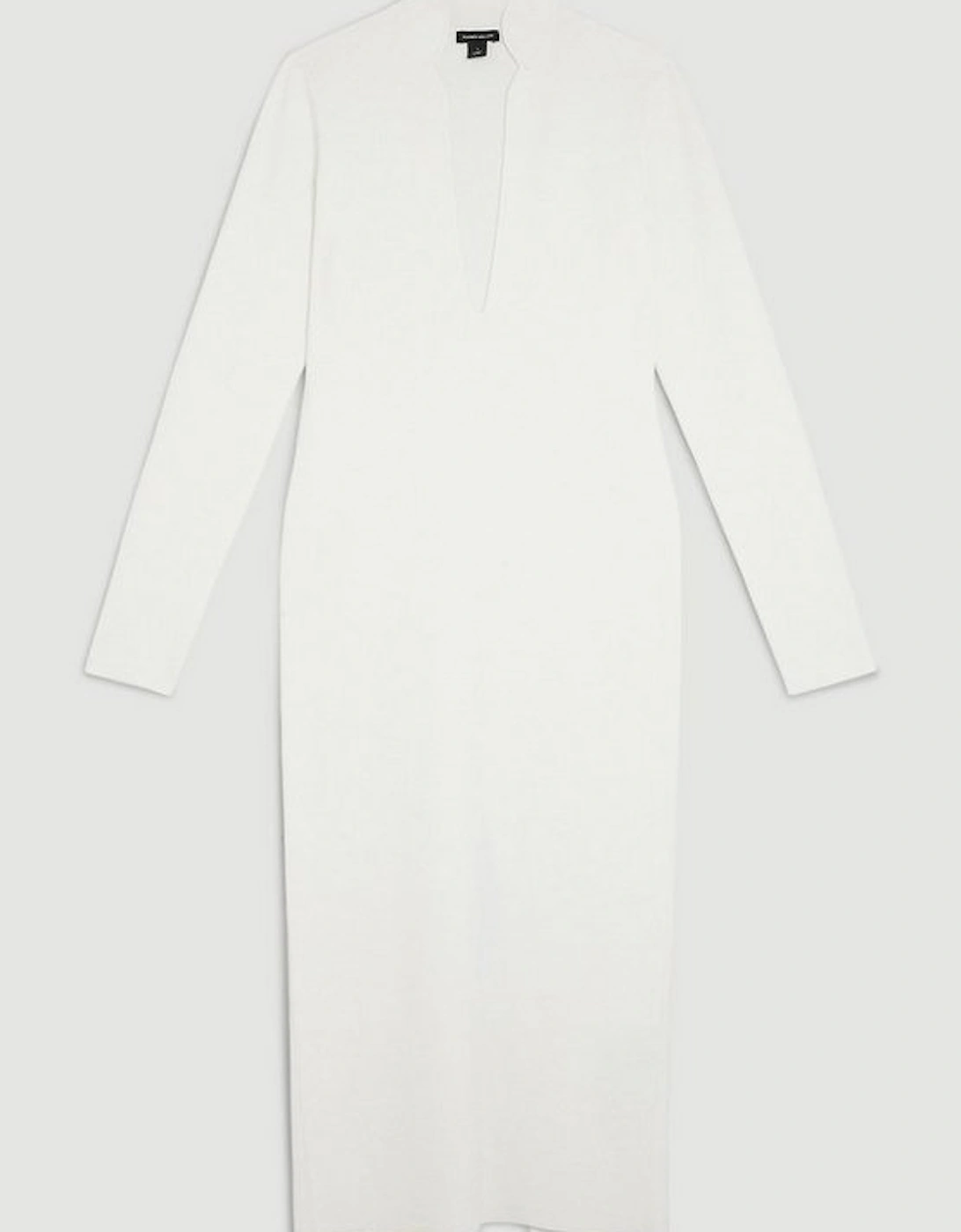 Body Contouring Collared Knit Midi Dress