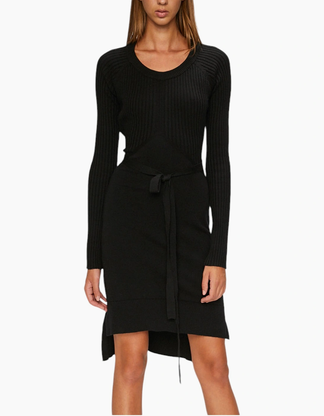 Women's DIESEL M STRING 0LASU Womens Dress Open Back Cotton Black Casual Winter Long Top - Size: 4