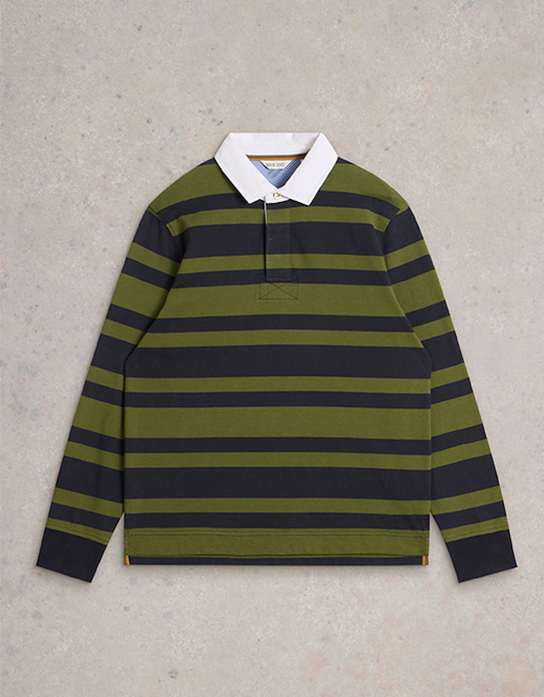 Men's Long Sleeve Stripe Rugby Shirt Green Multi