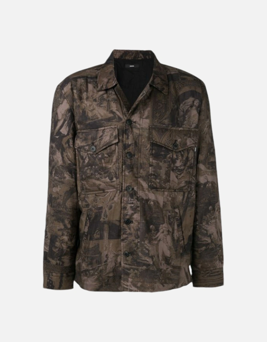 S LATE PADD A Mens Shirt Jacket Graphical Prints Casual Camouflage Coat