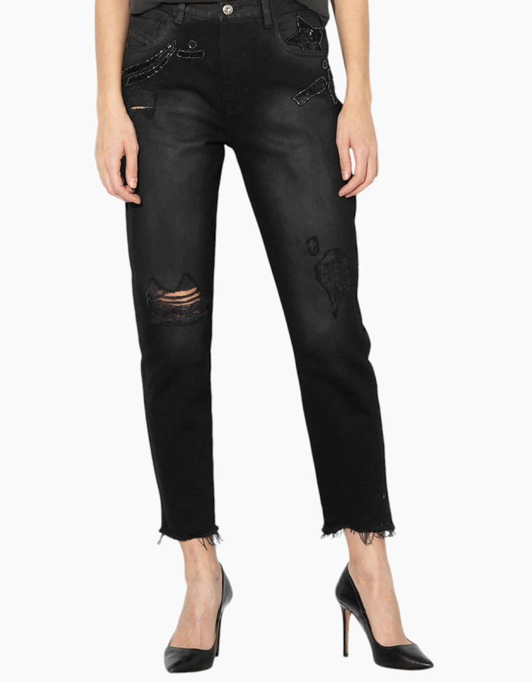 Diesel Women's Black De Clairy 0Kare Denim Jeans  10/28In W27 L28