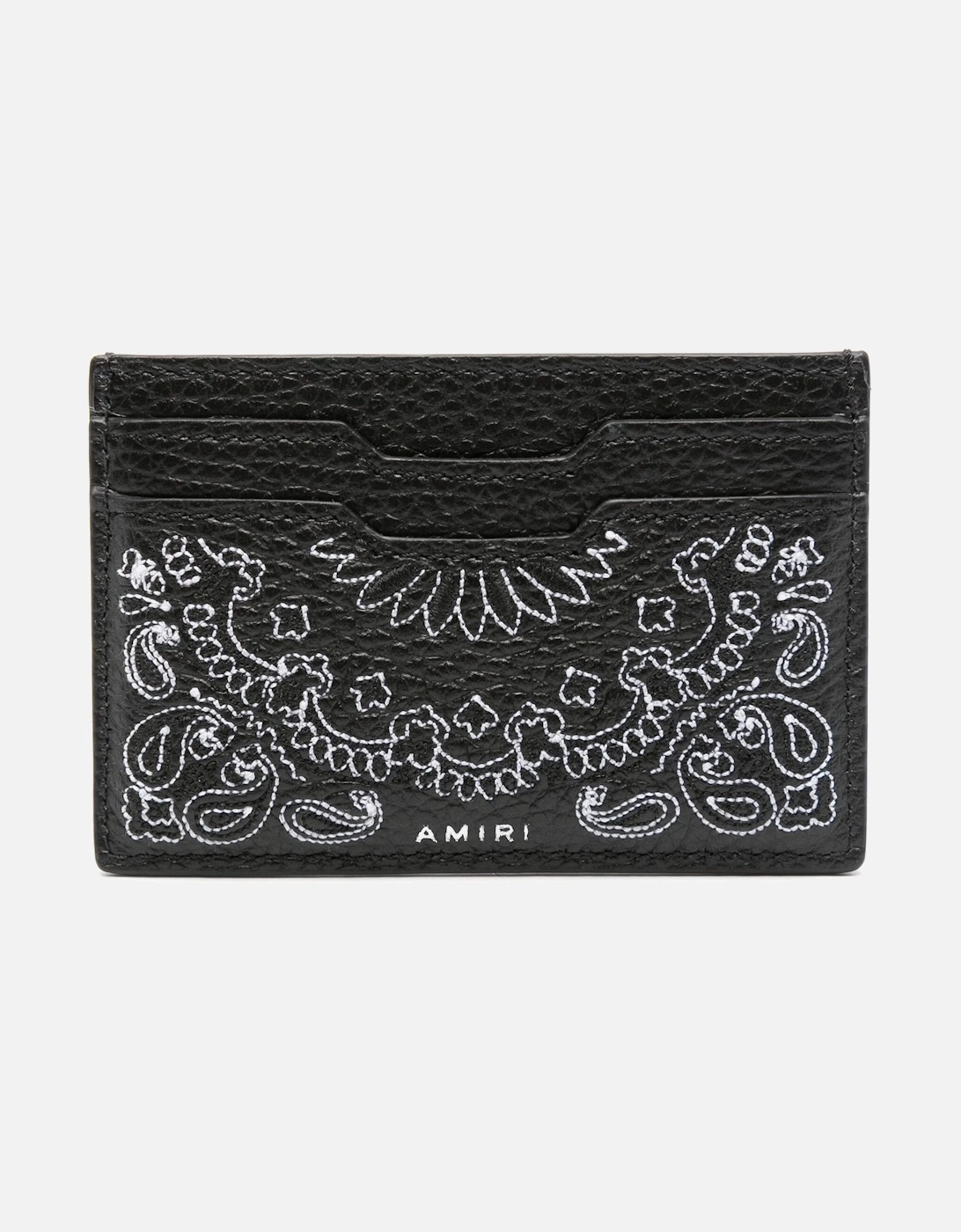 Men's Amiri Pebbled Bandana Card Holder in Black - Size: ONE size