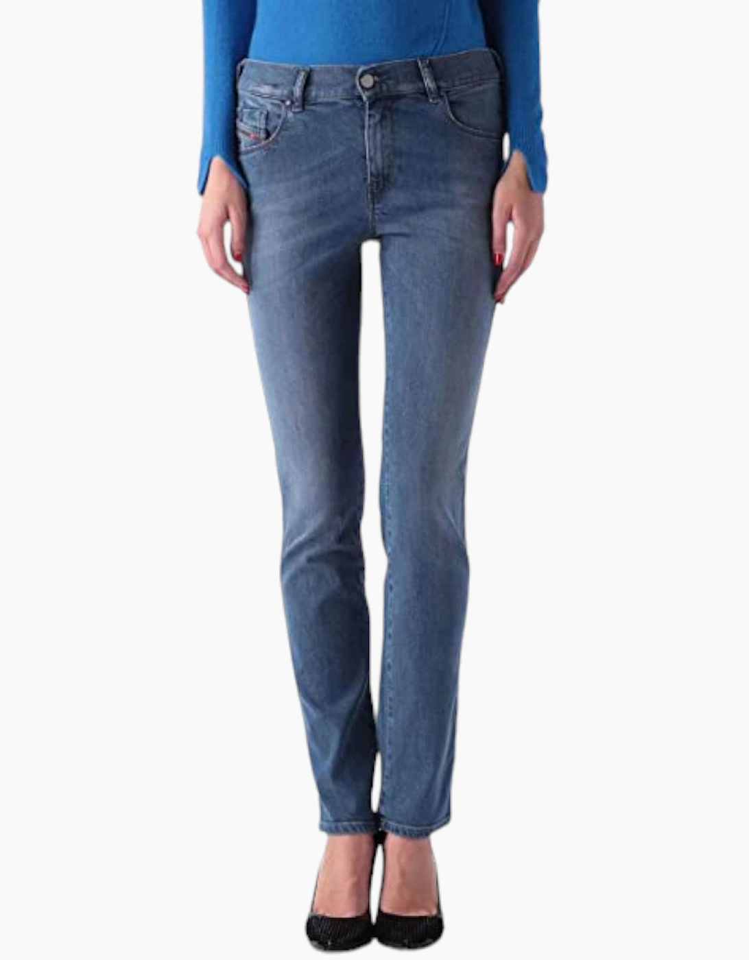 Diesel Women's Blue Sandy 0666G Denim Jeans Casual Pants Lyocell Regular Slim Trousers  32In/8 W25 L32