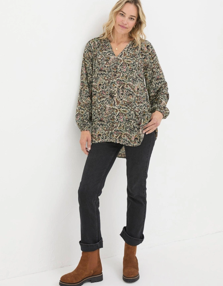 Faye Wild Paisley Tunic - Black