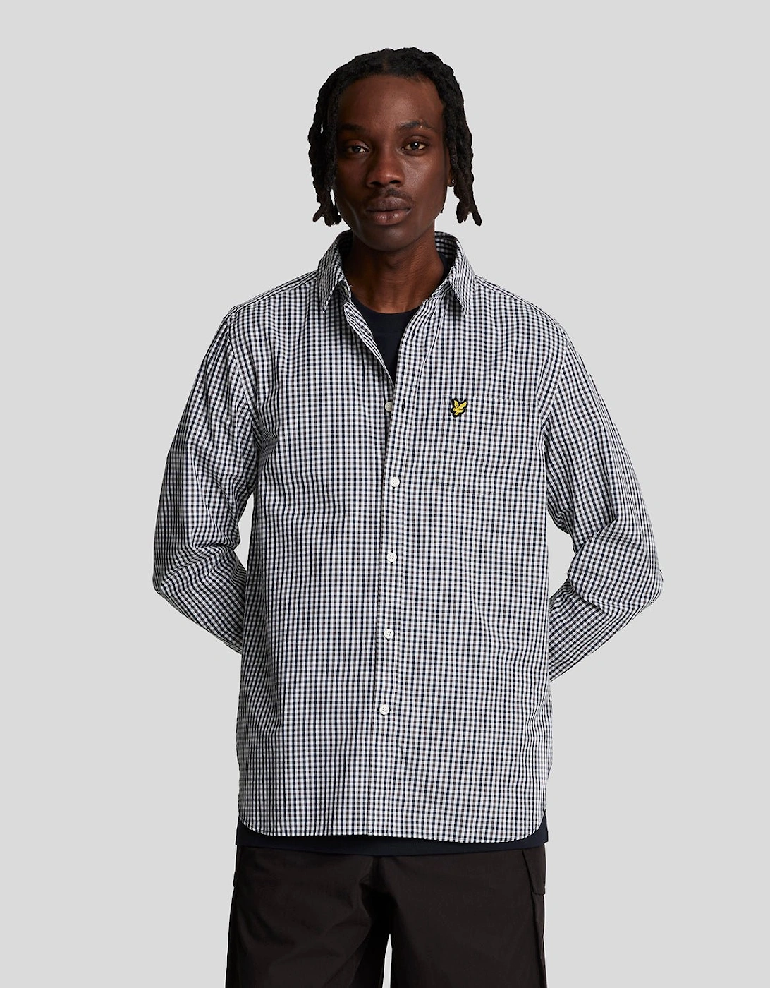 Lyle And Scott Men's White Checked Gingham Shirt  38/Regular M