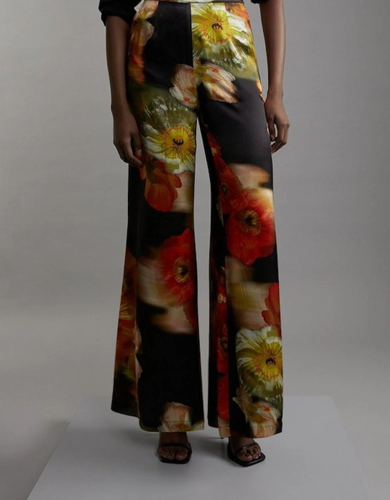 Tall Floral Satin Woven Trouser