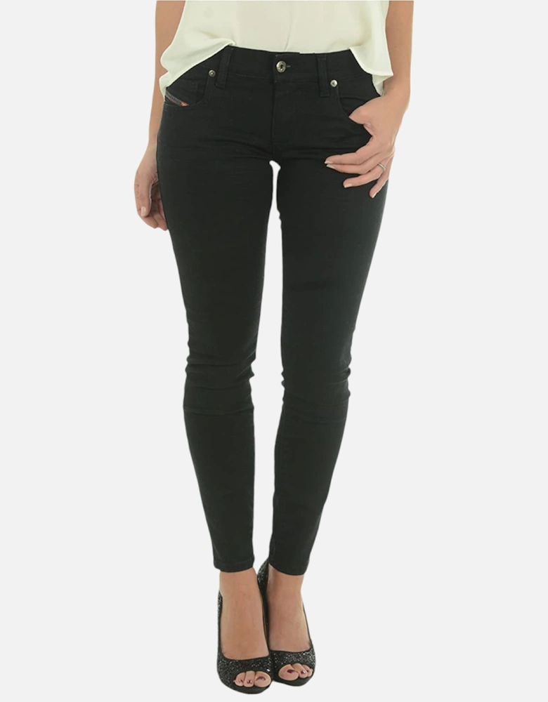 GRUPEE-ANKLE 0R84A Womens Denim Jeans Super Slim Skinny Black Zip Fly