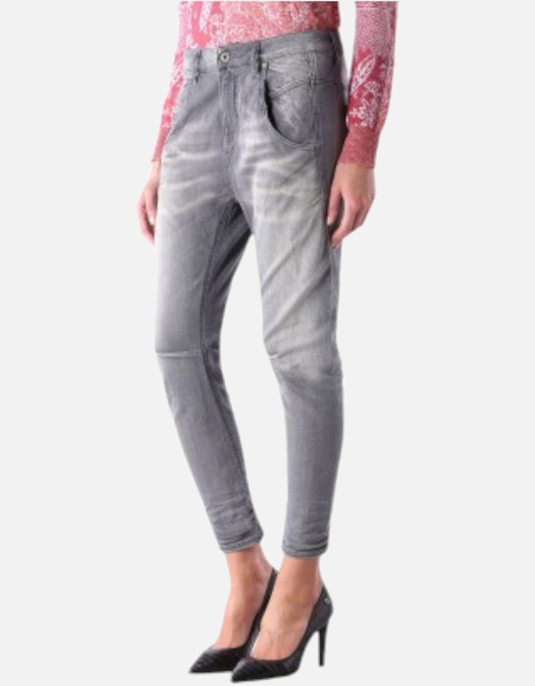 GRUPEE NE 0830Q Womens Denim Jeans Slim Fit Skinny Sweat Jogg Pants Grey