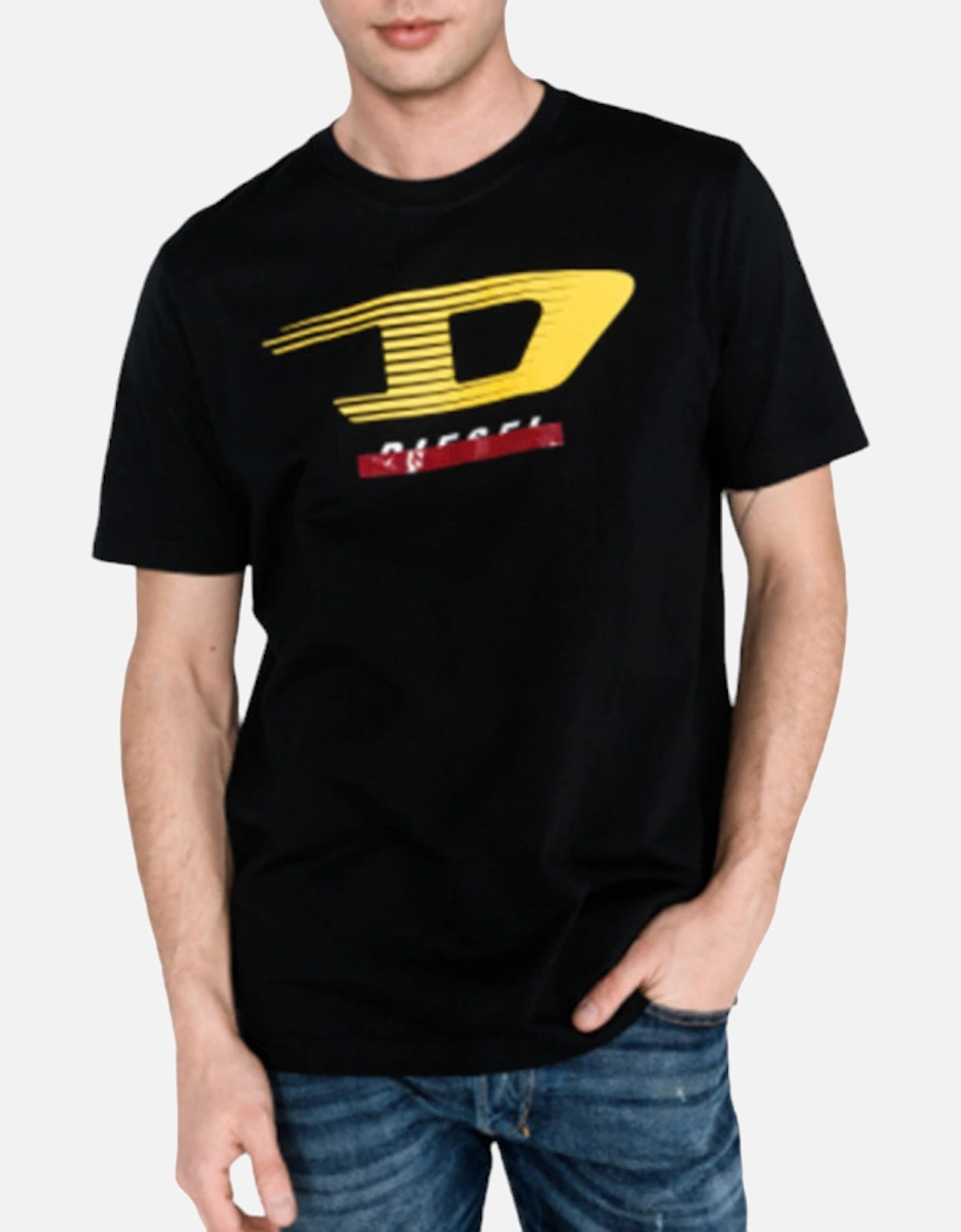 Men's DIESEL T JUST Y4 Mens T Shirts Crew Neck Short Sleeve Cotton Tee - Black - Size: 36