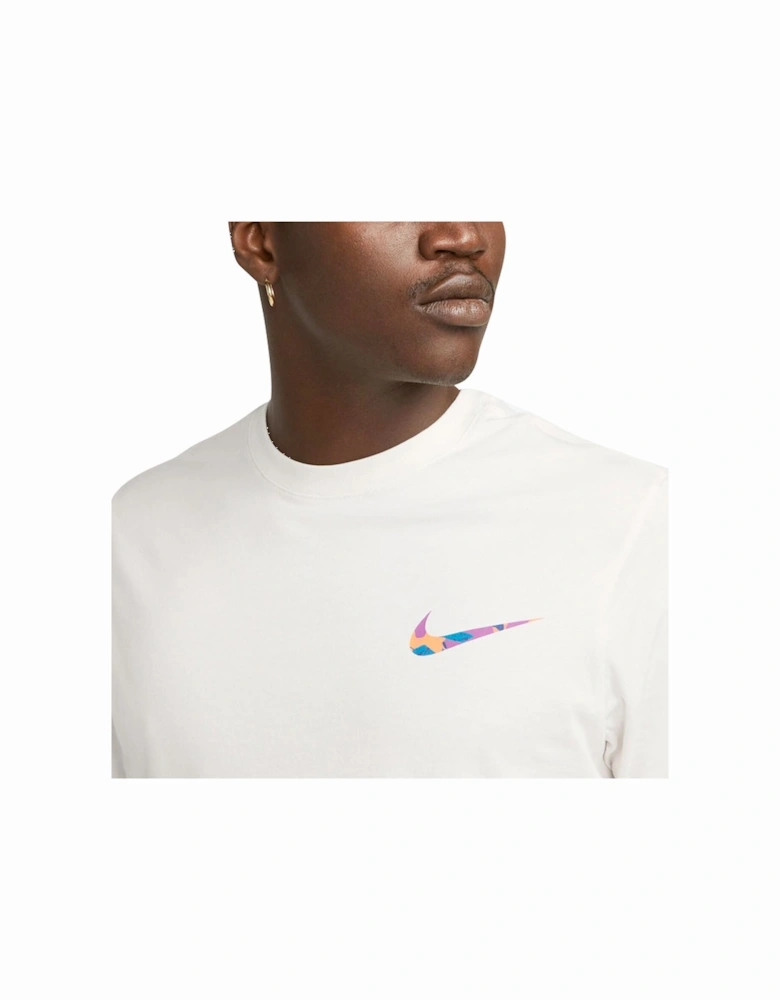 Mens T Shirts Club Swoosh HDY Print Short Sleeve Summer White Sportswear