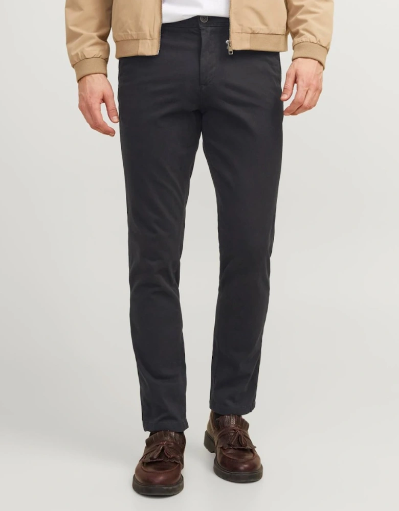 Slim Fit Chino Trousers Black