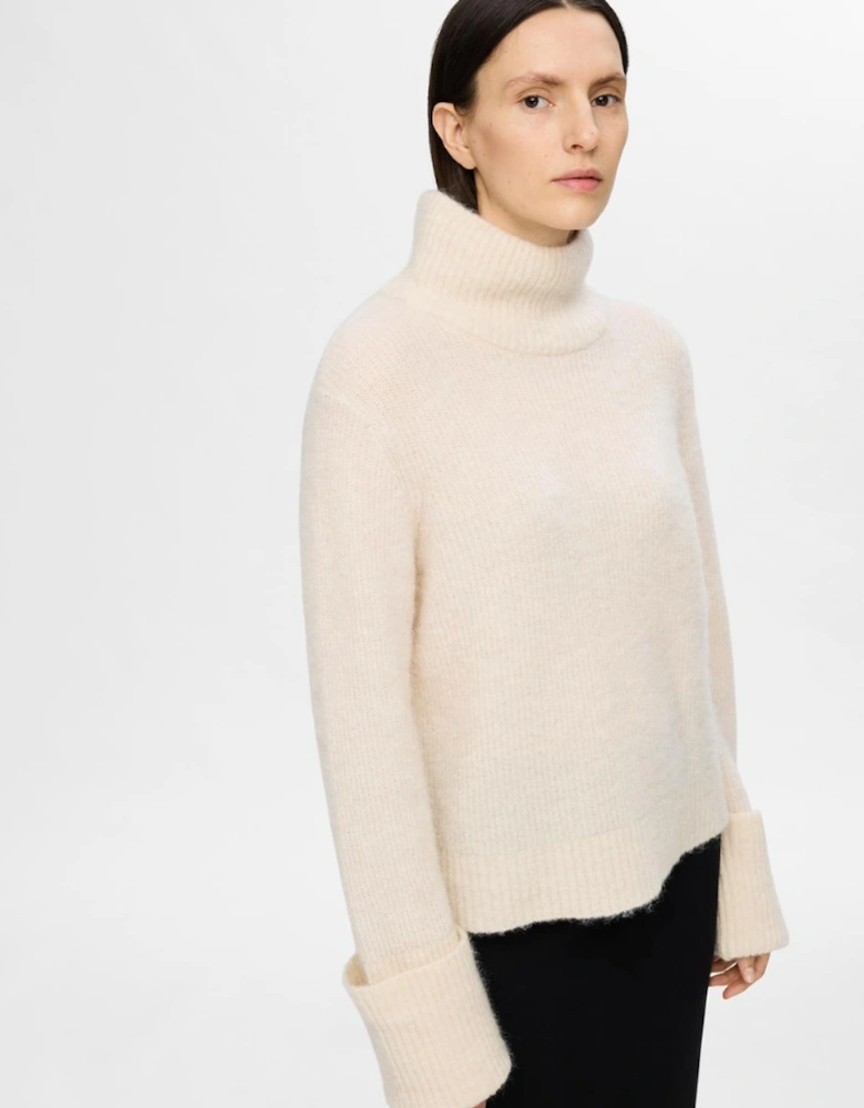 Femme Sia Ras Long Sleeve Knitted Pullover Birch