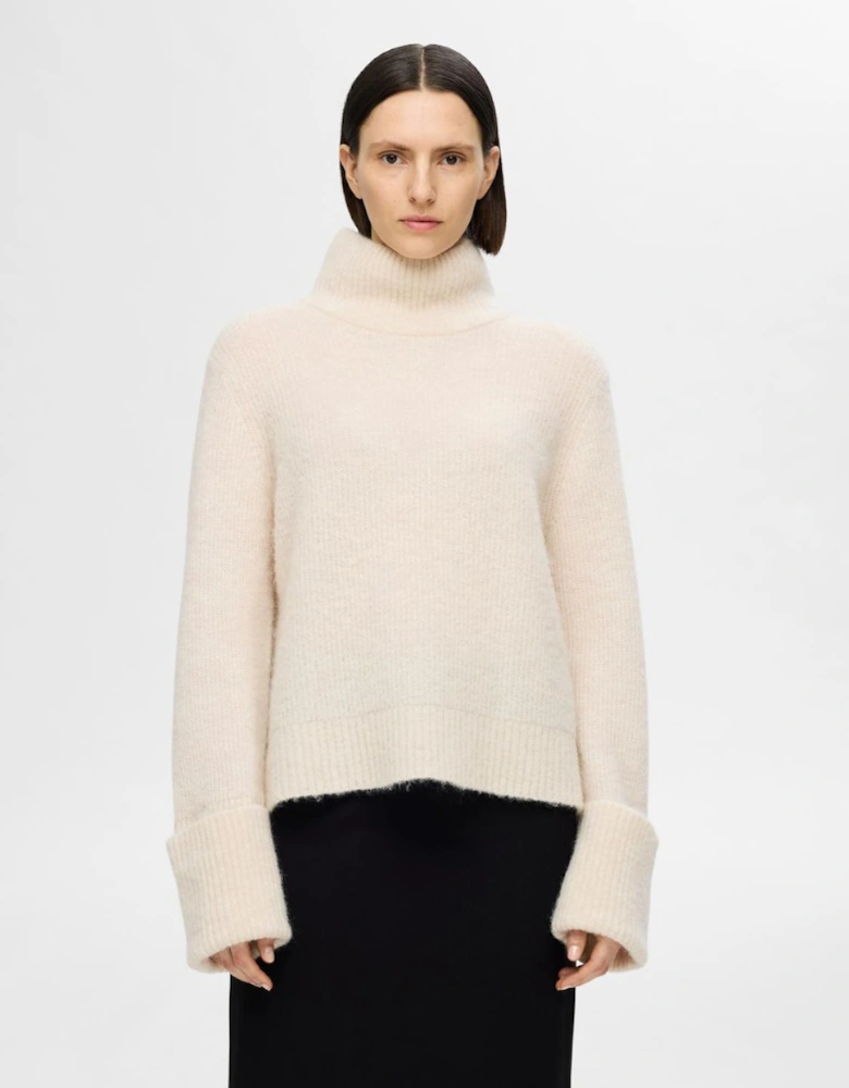 Femme Sia Ras Long Sleeve Knitted Pullover Birch