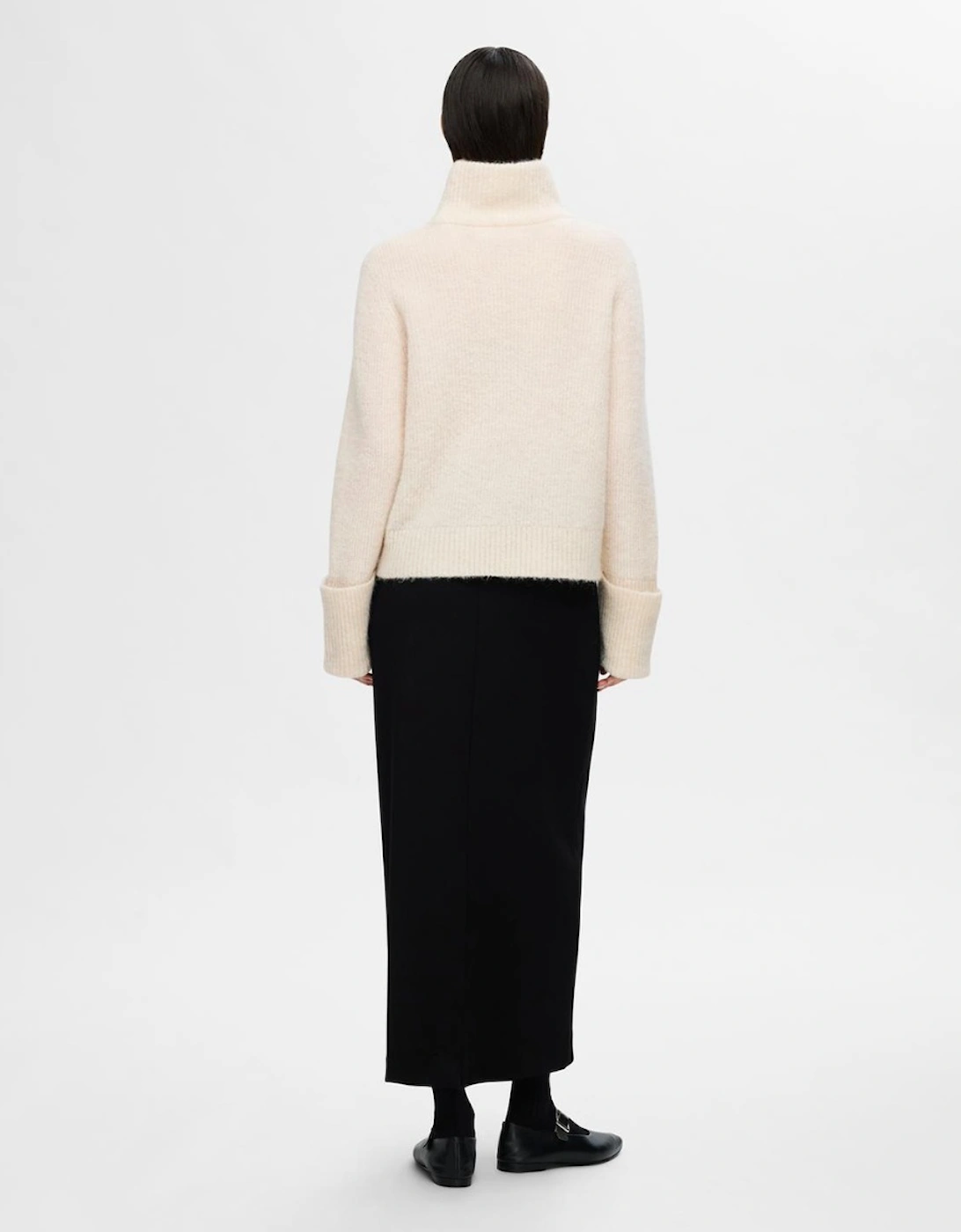 Femme Sia Ras Long Sleeve Knitted Pullover Birch