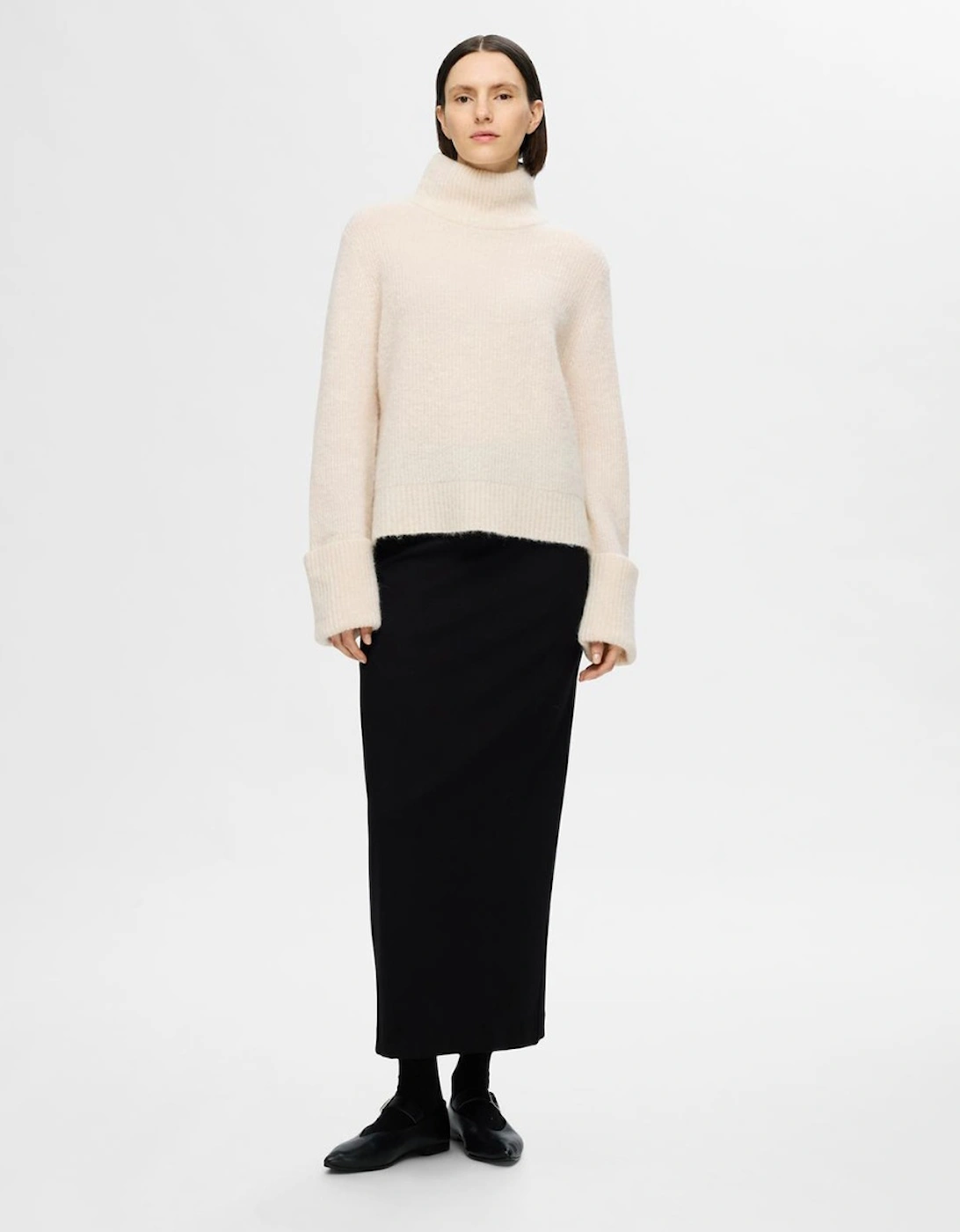 Femme Sia Ras Long Sleeve Knitted Pullover Birch