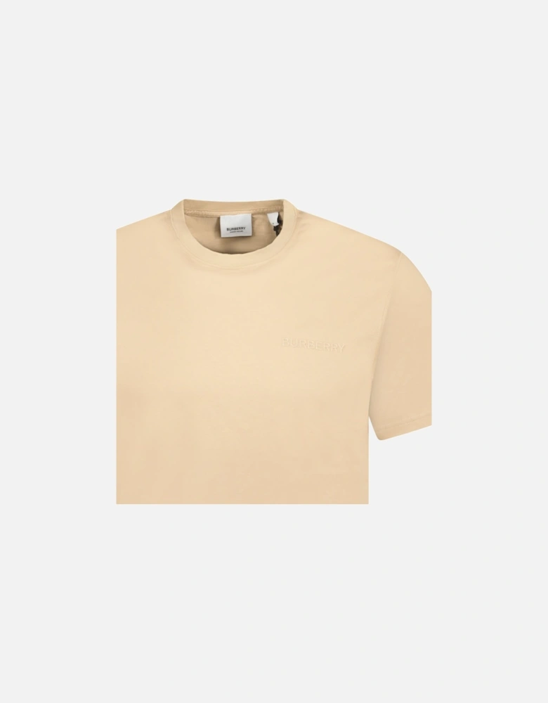 'Jenson' Crew Neck Logo T-Shirt Soft Fawn