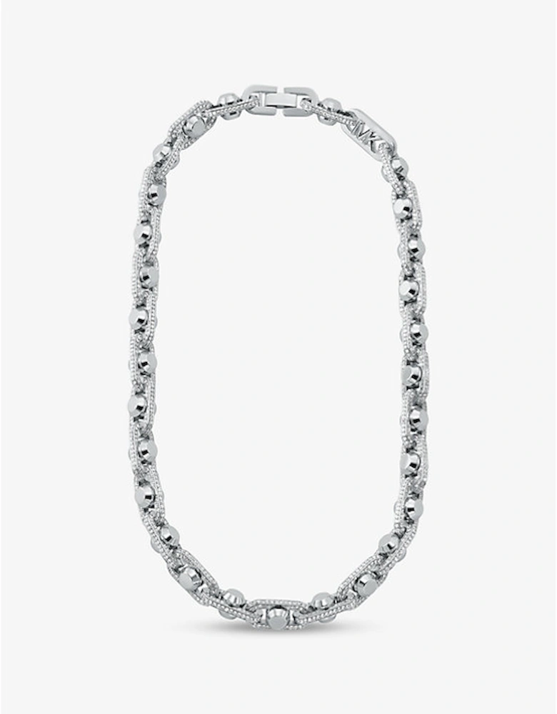 Astor Link Extra-Large Pavé Precious Metal-Plated Brass Necklace