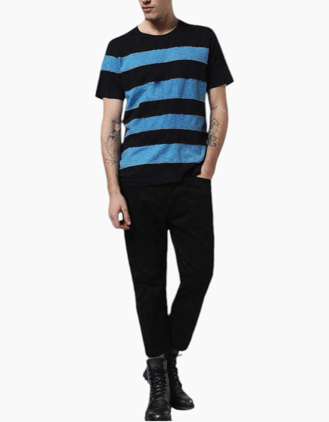 Diesel Men's DIESEL T EWELL Mens T Shirt Regular Fit Crew Neck Short Sleeve Casual Summer Tee - Black