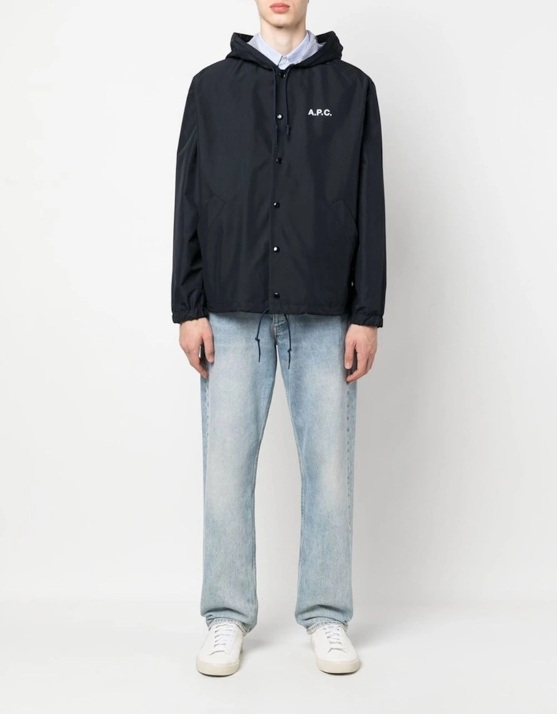 A.P.C. Greg Windbreaker Hooded Jacket Navy