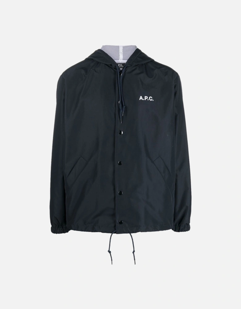 A.P.C. Greg Windbreaker Hooded Jacket Navy