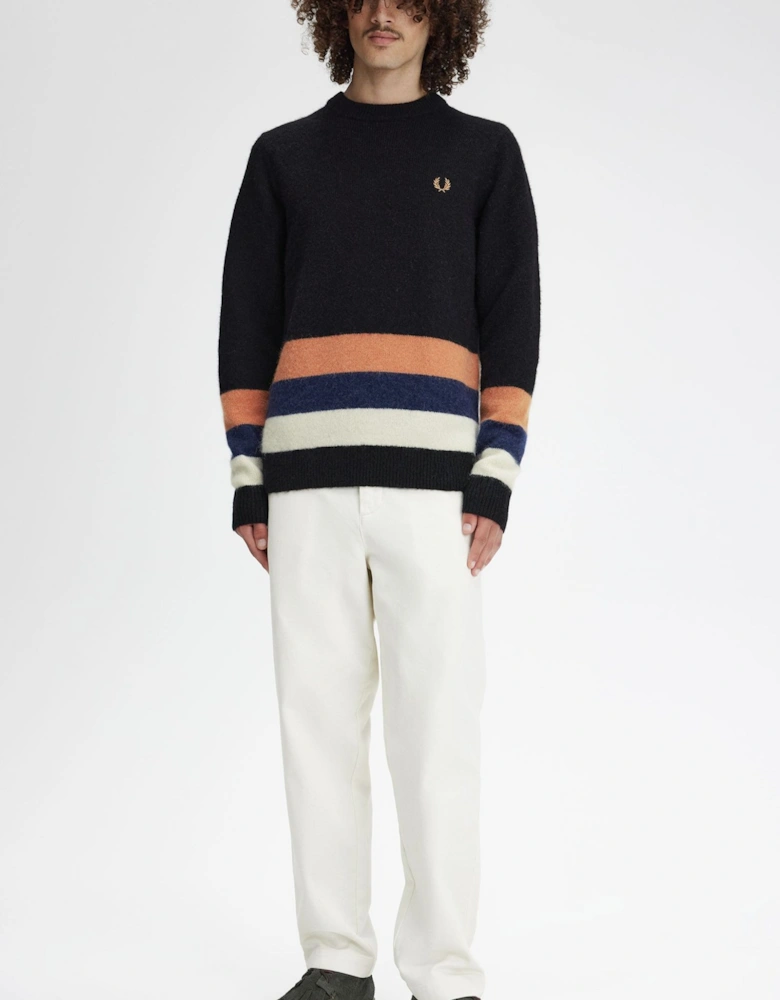 Alpaca Stripe Sweater Black/Multi