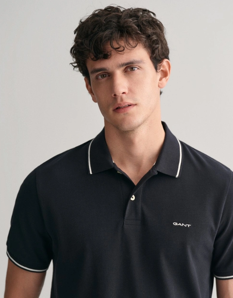 Mens Short Sleeve Tipping Pique Polo