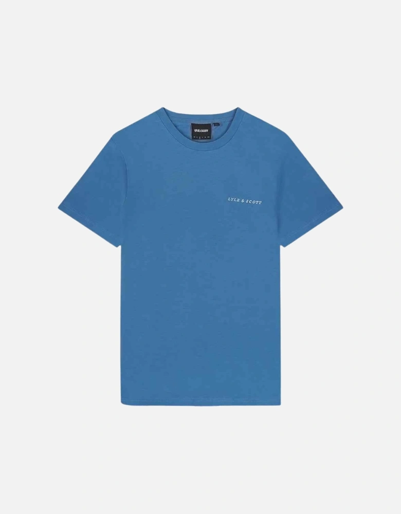 Lyle Scott Embroidered Logo Riveria Blue T Shirt