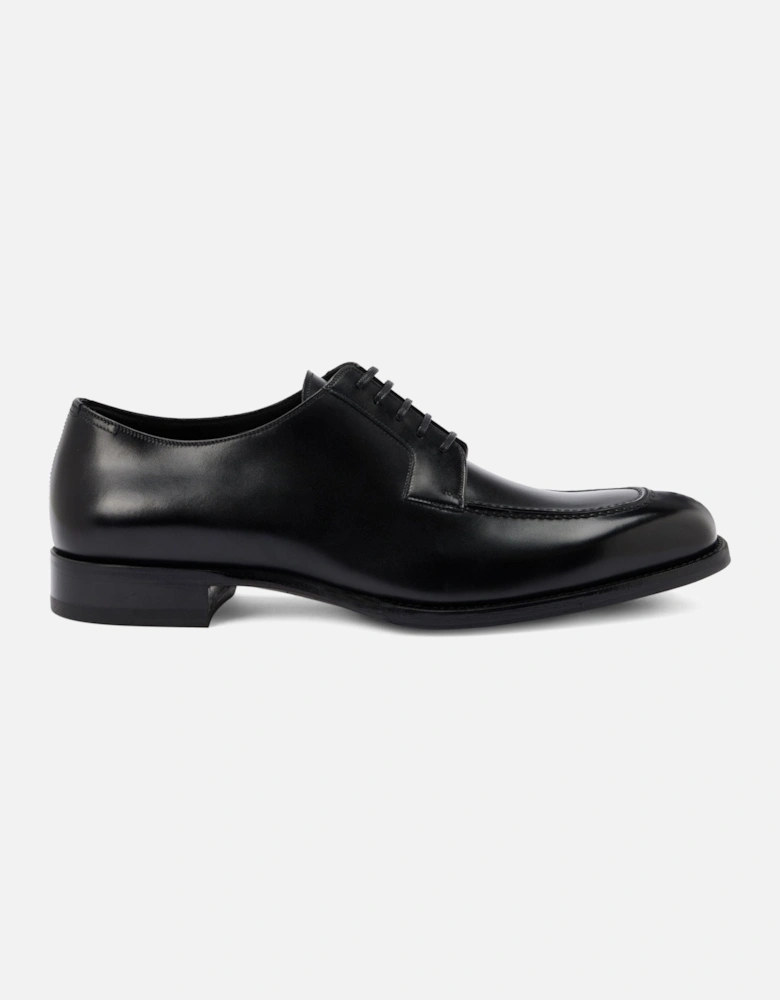 Burnished Leather Tudor Lace Up Shoes Black