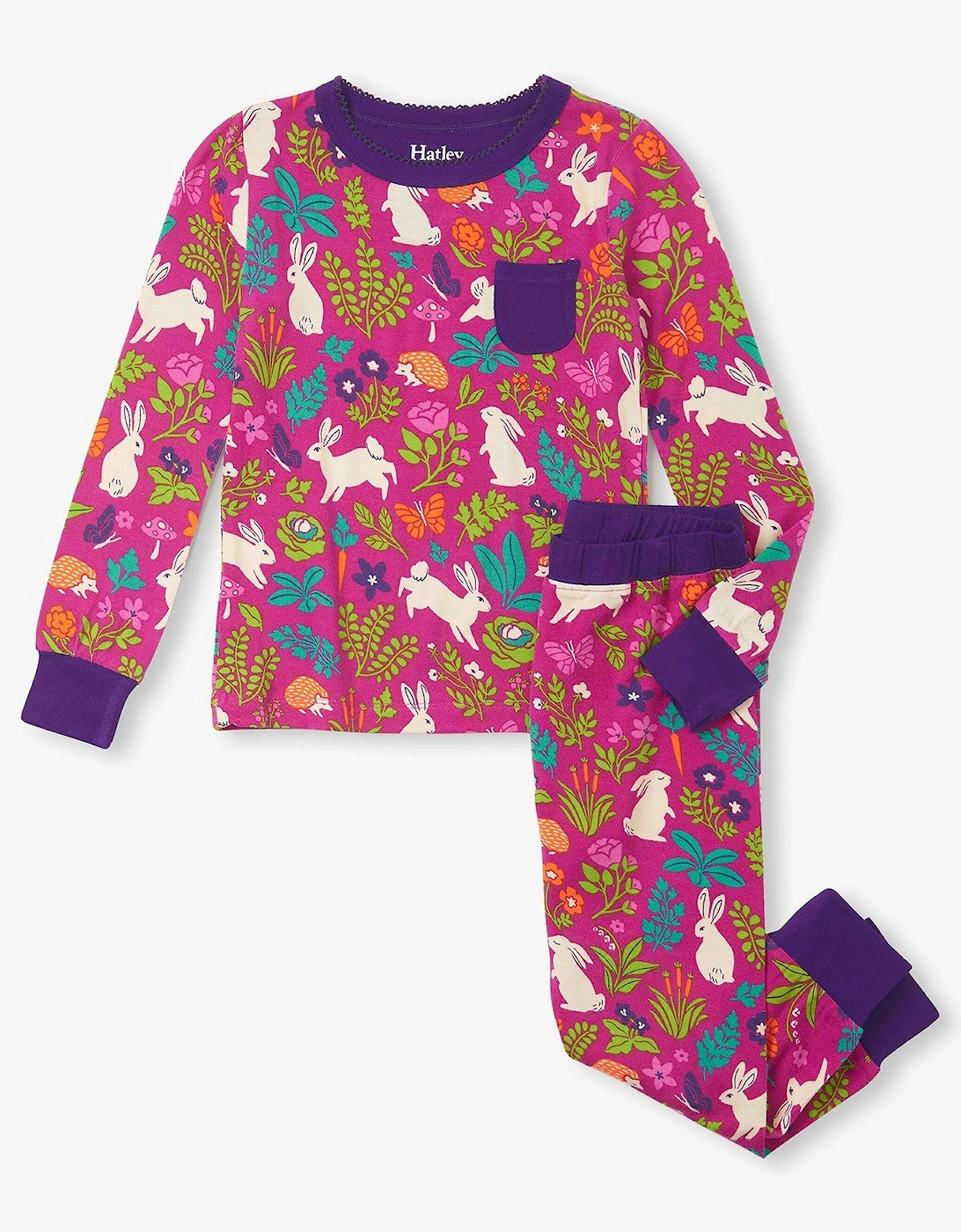 Girls Bunnies Pocket Pyjamas - Pink, 6 of 5