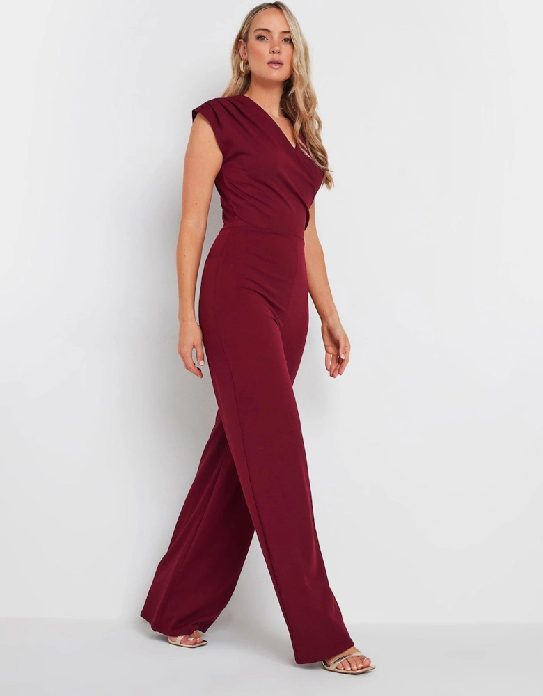 Tall Scuba Wrap Jumpsuit - Red