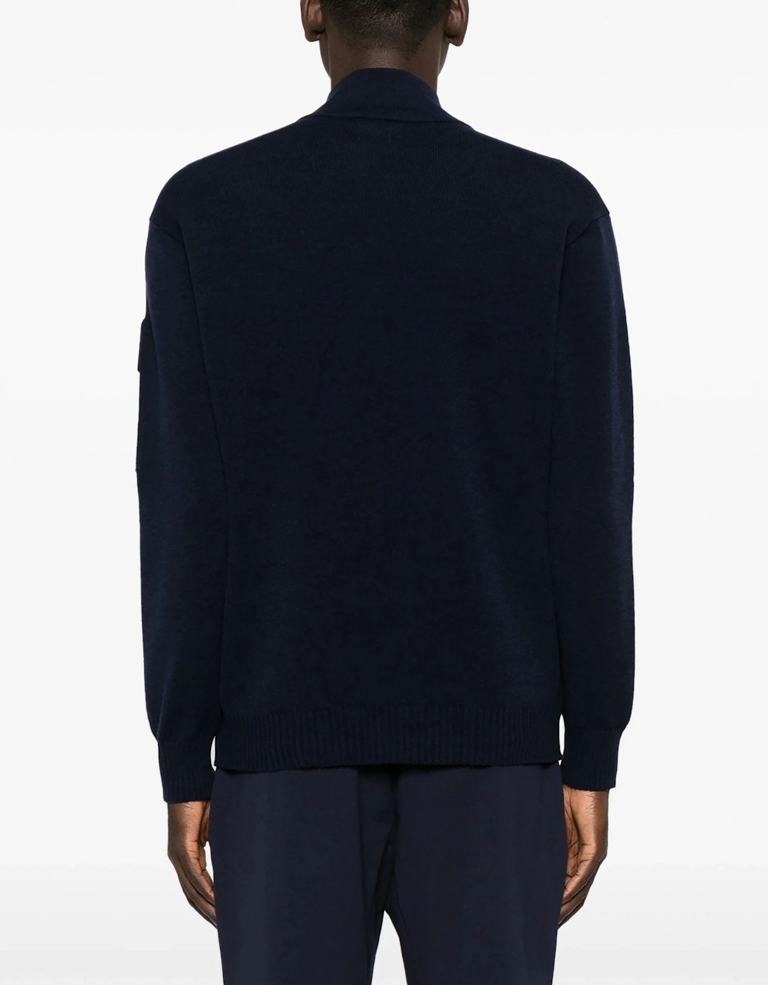 Metropolis Series Merino Wool Half Zipped Sweater Navy